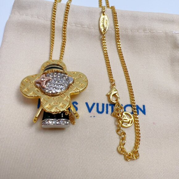 Louis Vuitton Necklace M2222 Collier Astro LV Galaxy Silver Metal used with BOX - Picture 5 of 6